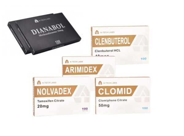PACK MUSCLE SEC ORAL A TECH LABS DIANABOL CLENBUTEROL PCT 8 WEEKS 1