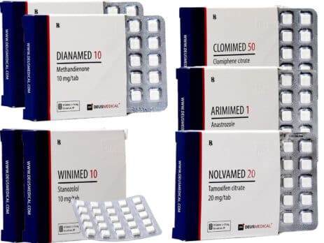 3 Pacchetto per aumento di massa secca Orale 4 settimane Dianabol Winstrol Protezioni PCT Deus Medical
