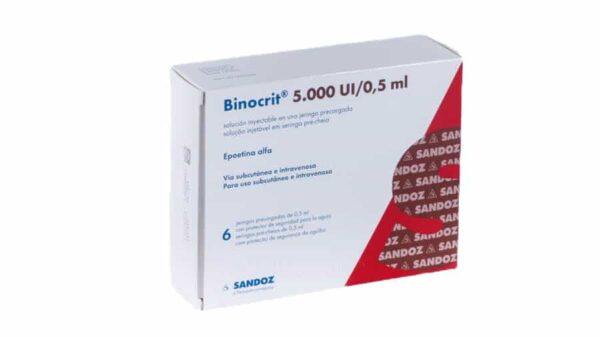 Binocrit 5000 Iu 0.5 Ml. 6 Solution For Injection In Pre Filled Syringes Epoetin Alfa Sandoz