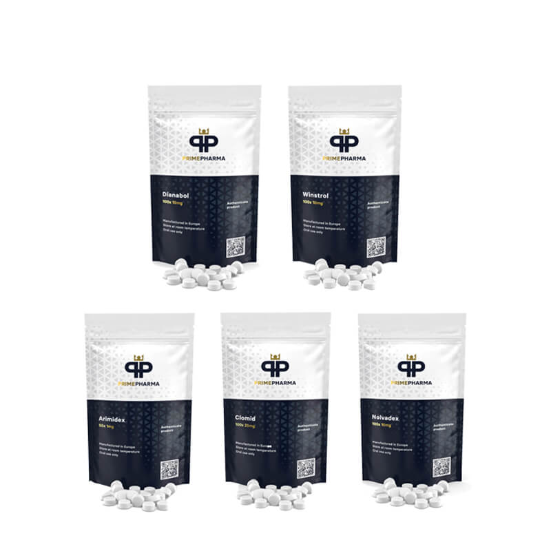 Pacchetto per l'aumento di massa secca con steroidi orali Dianabol + Winstrol (4 settimane) PRIME PHARMA