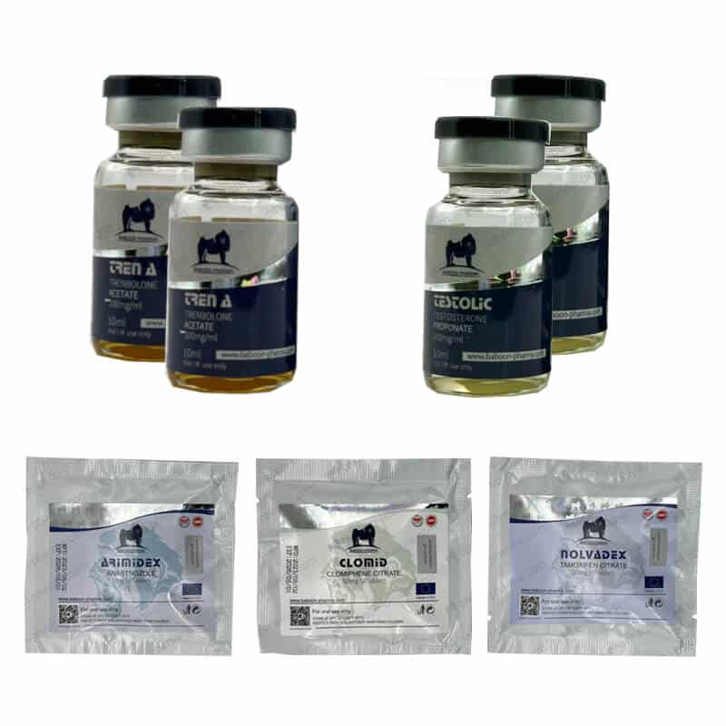 PACK PRISE DE MASSE SÈCHE TESTOSTERONE PROPIONATE + TRENBOLONE ACETATE + PCT (6 semaines) Baboon Pharma