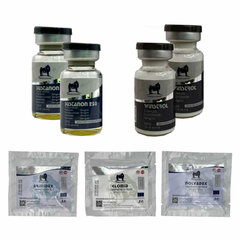 Paquete de aumento de masa magra NIVEL II (INYECT) SUSTANON + WINSTROL + PROTECCIÓN + PCT (8 semanas) Baboon Pharma