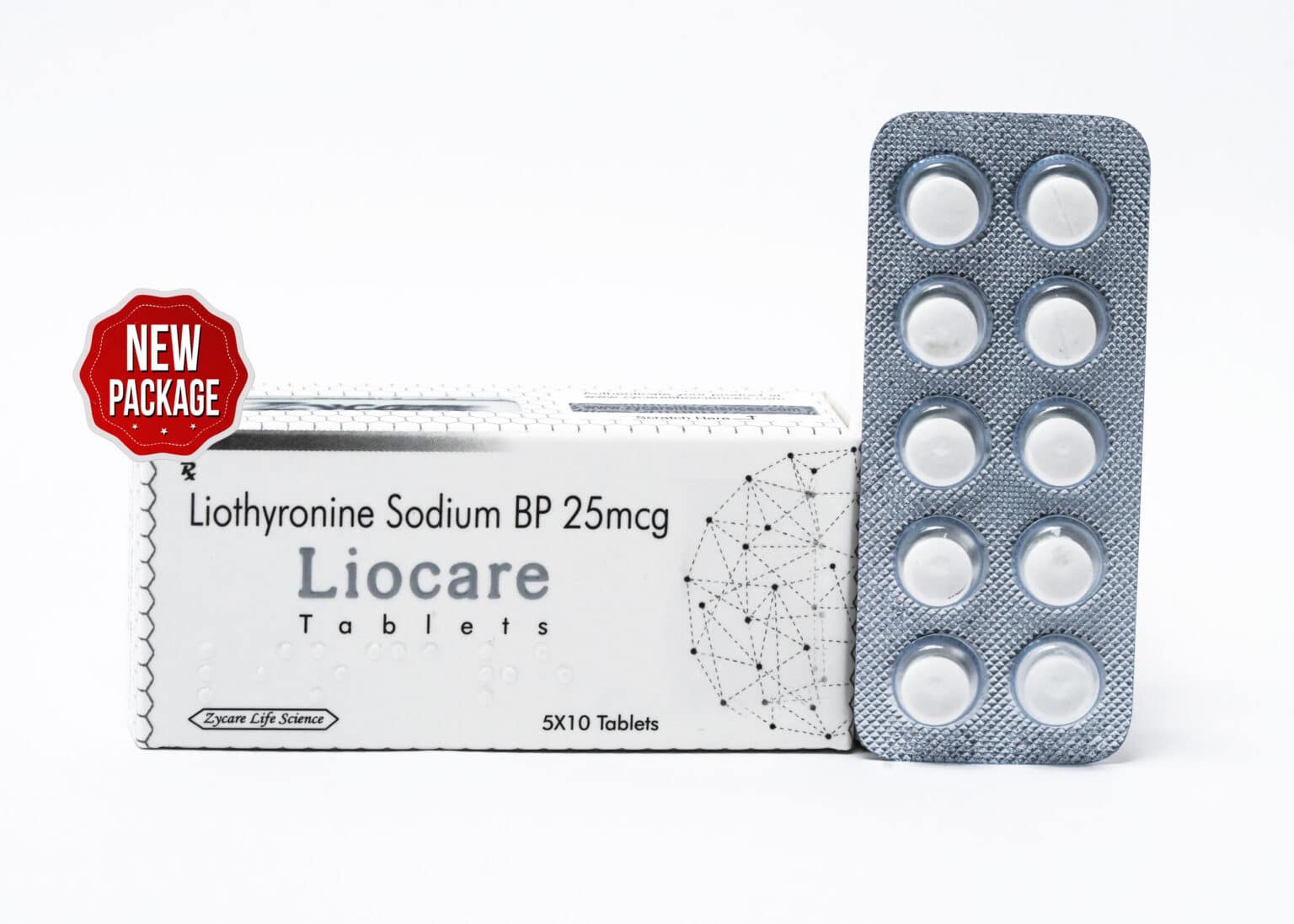 LIOCARE Liothyronine Sodium Tablets B.P. 25mg 5×10 1