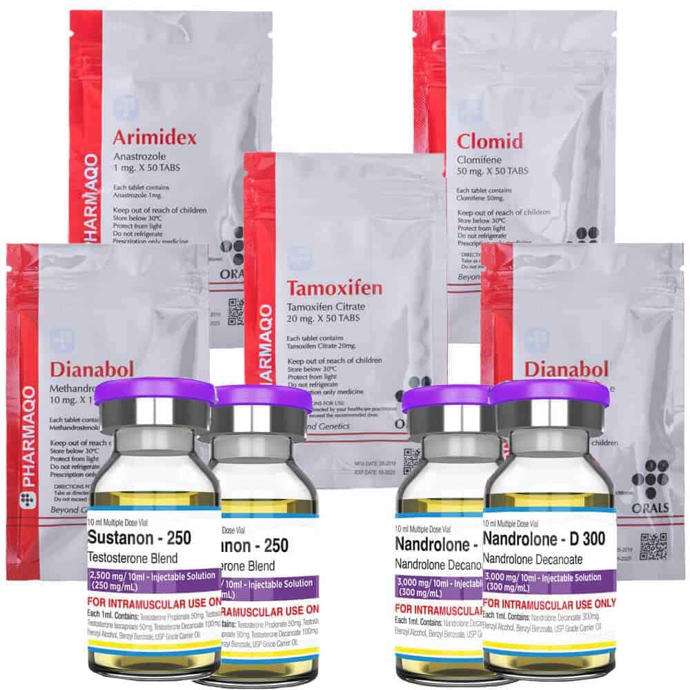 고급 체중 증가 팩 8주 수스타논 데카 디아나볼 보호 PCT Pharmaqo Labs