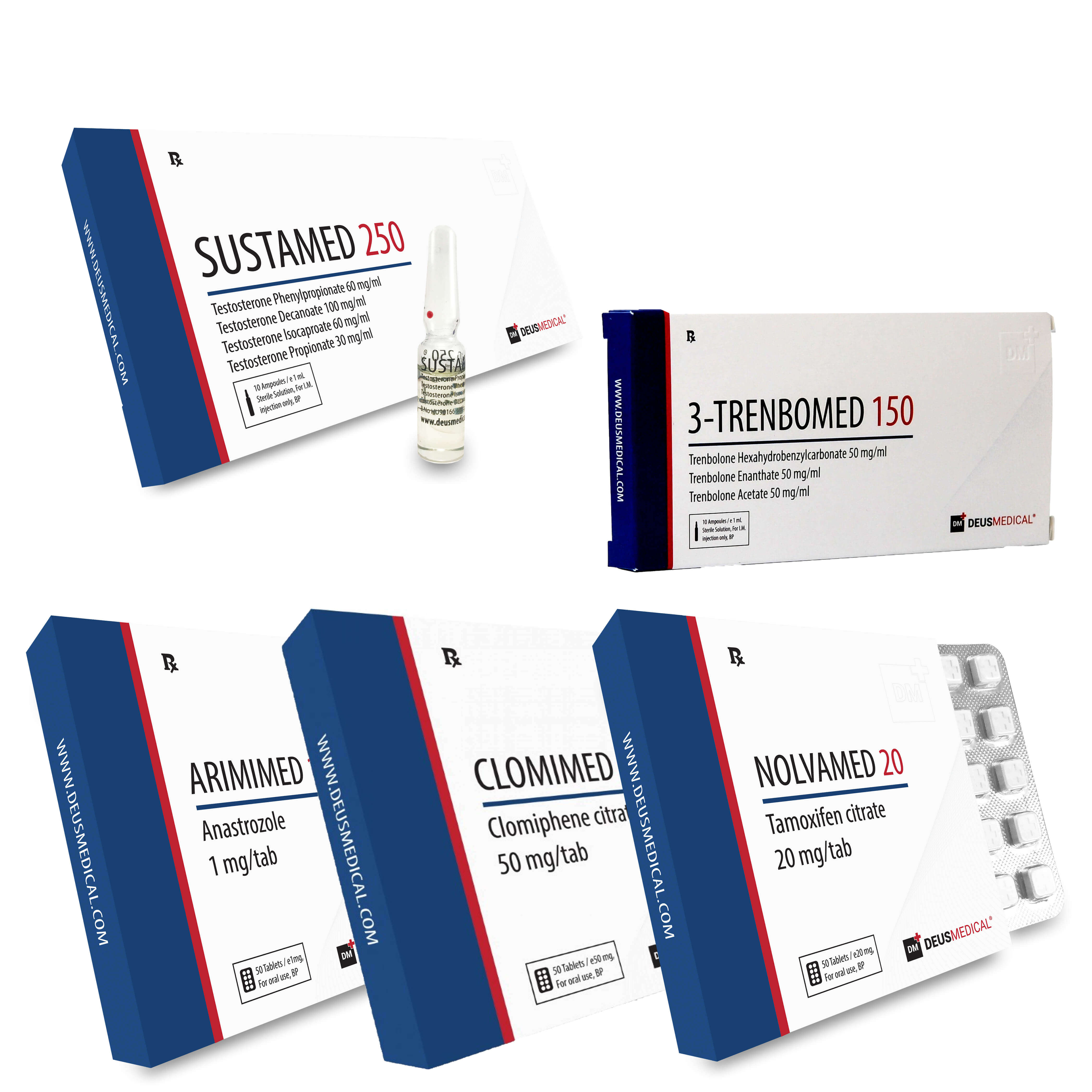 Pacote de ganho de massa seca Deus Medical Classic INJECT Sustanon Tri Tren 10 semanas