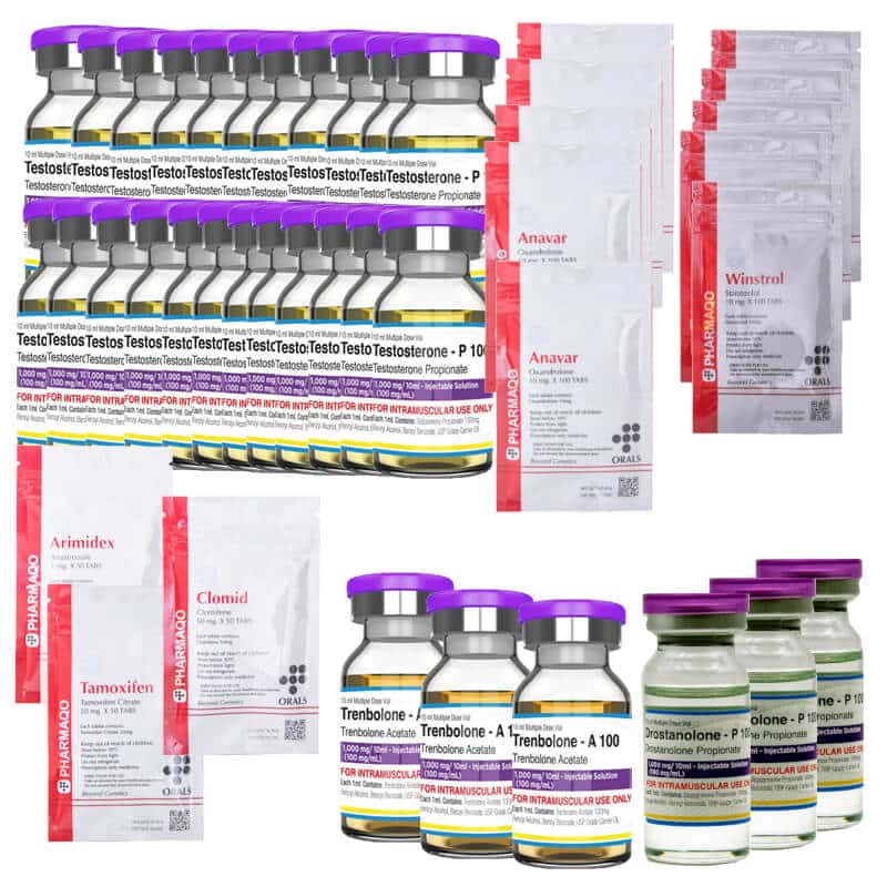 PACK PRISE DE MASSE SECHE EXTREME Test P Tren A Mast P Anavar Winstrol Oral 16 semaines PHARMAQO INT
